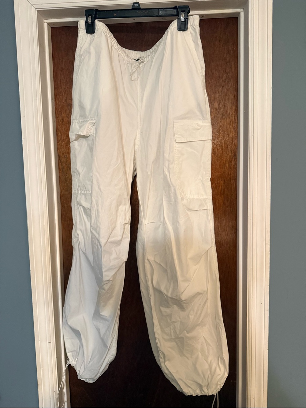 Wild Fable White Cargo Drawstring Ankle Pants